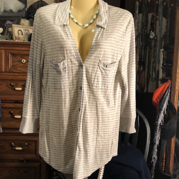 3/20. Striped 3/4 length sleeve tunic - Picture 1 of 4